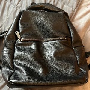 COLAB Black Backpack purse - pebbled vegan leather